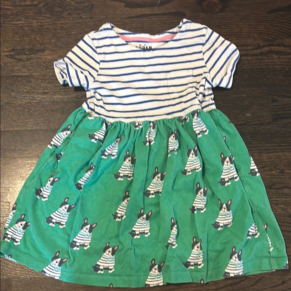 Mini Boden French Bulldog dress size 4-5- UGC